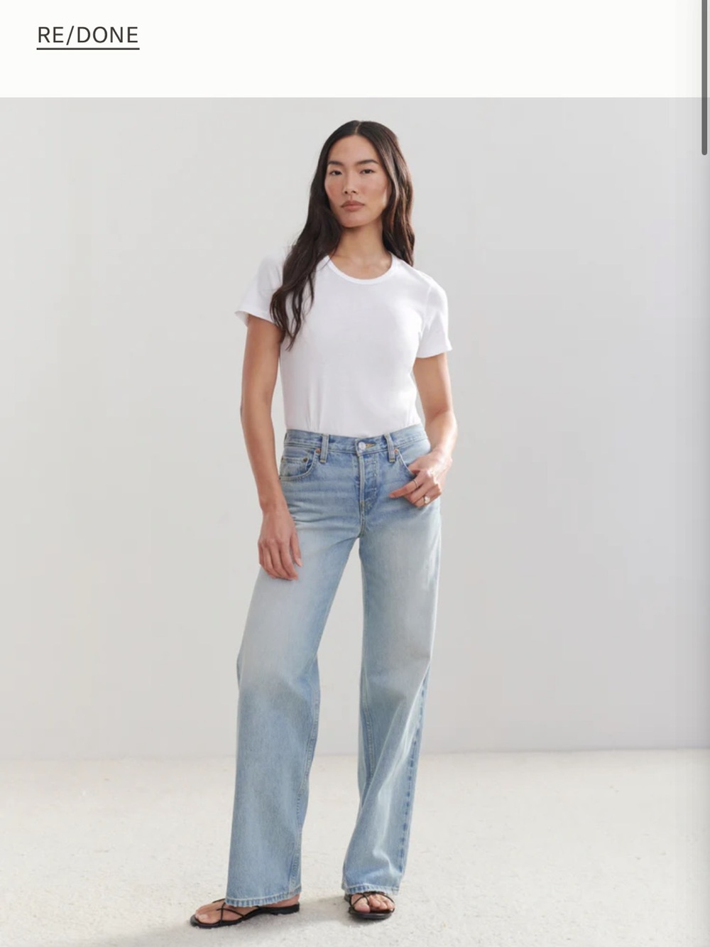 Re/Done Pale Blue High-Rise Wide Leg Jeans